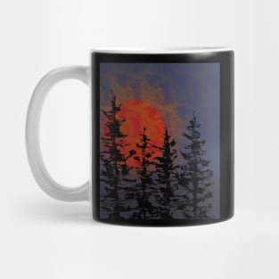 Full moon sunset in the trees #3 Mug